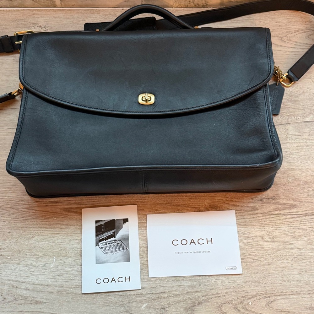 Coach Leather Briefcase Black - Picture 2 of 16